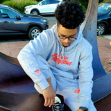 Wolf Grey & Red Hoodie
