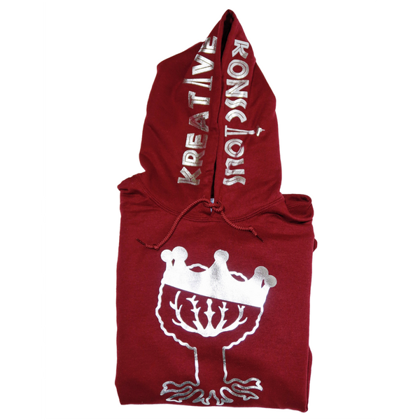 Burgundy and silver hoodie